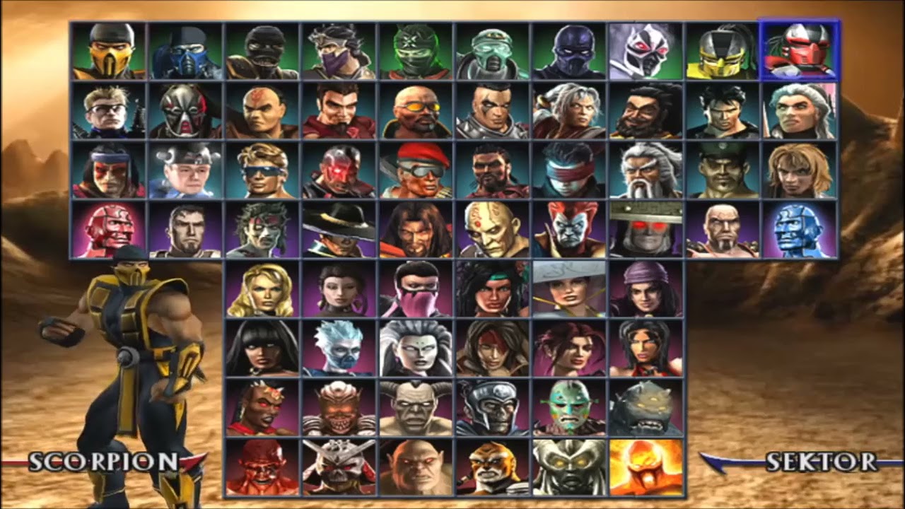 Mortal Kombat Armageddon PS2 Personaje Seleccionar + Todos los trajes alternativos