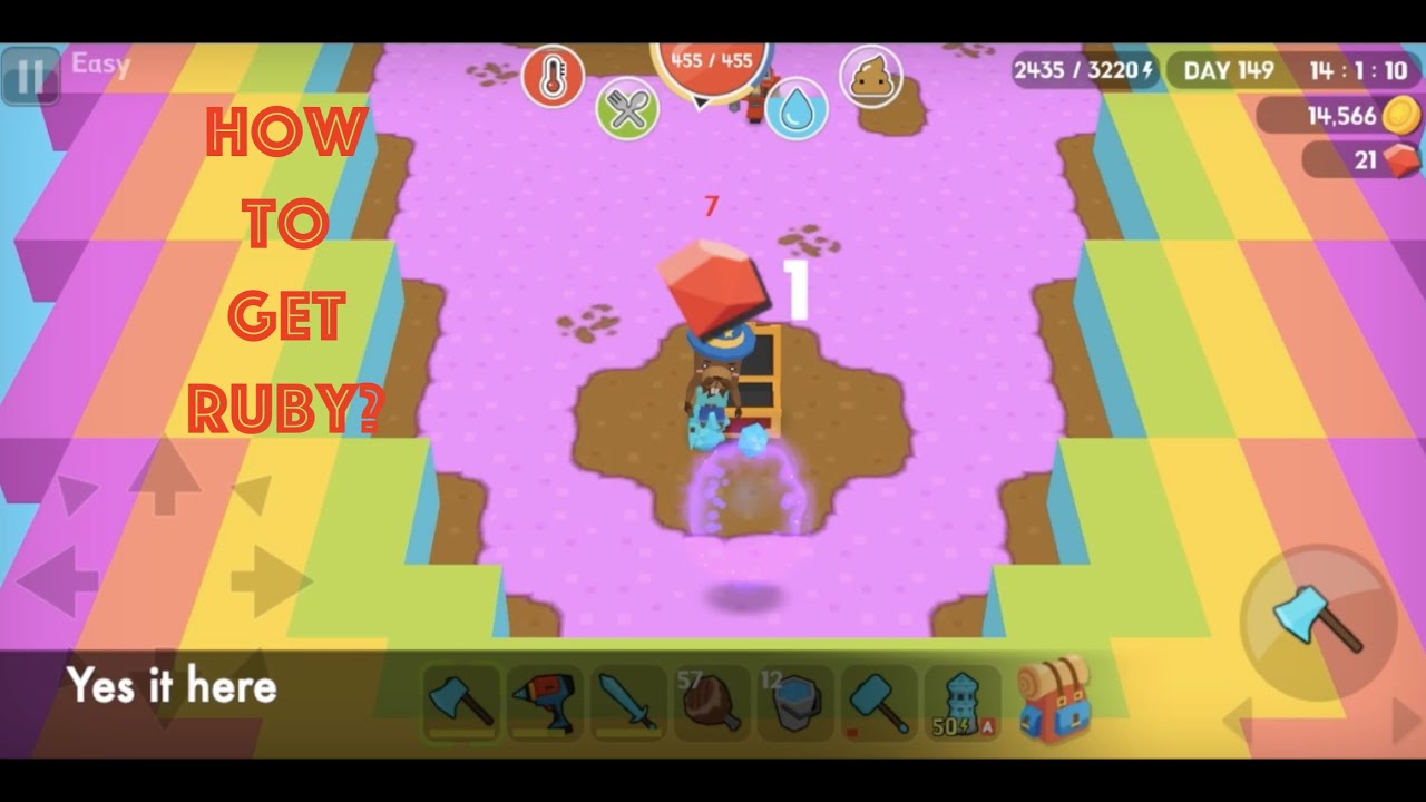 Mine Survival | How to get ruby - Làm sao để kiếm Ruby