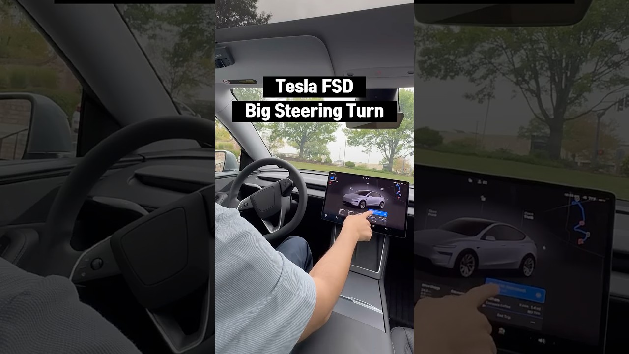 Tesla FSD Full Wheel Turns #tesla #fsd #teslafsd