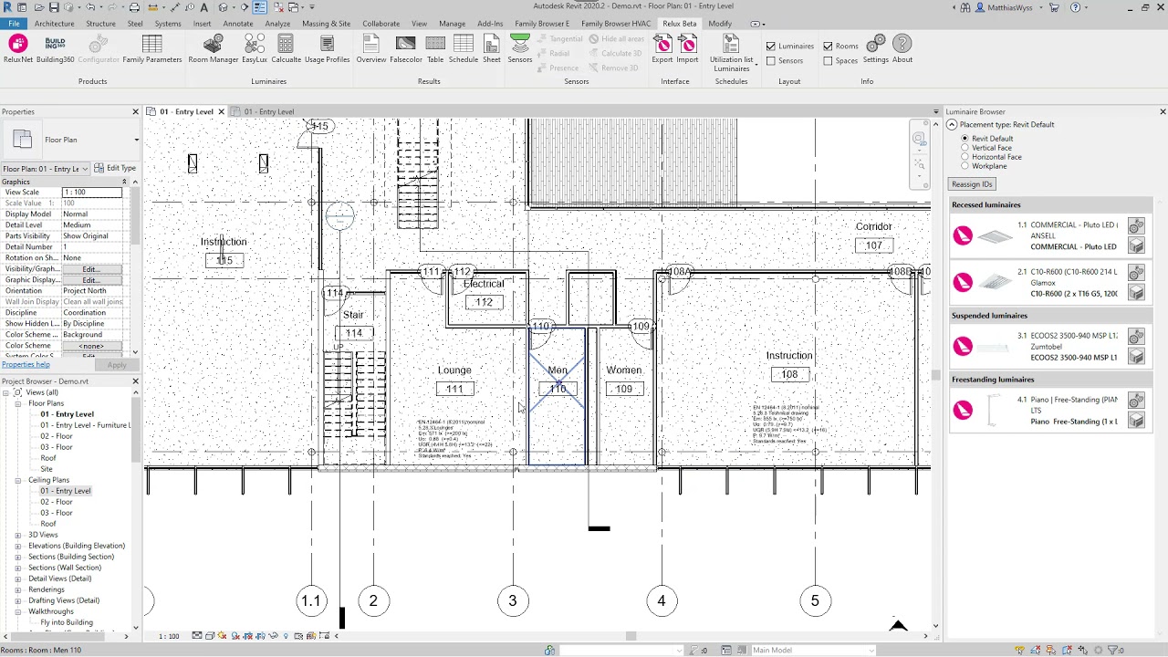 ReluxCAD for Revit 2021.1 - Radiosity calculation