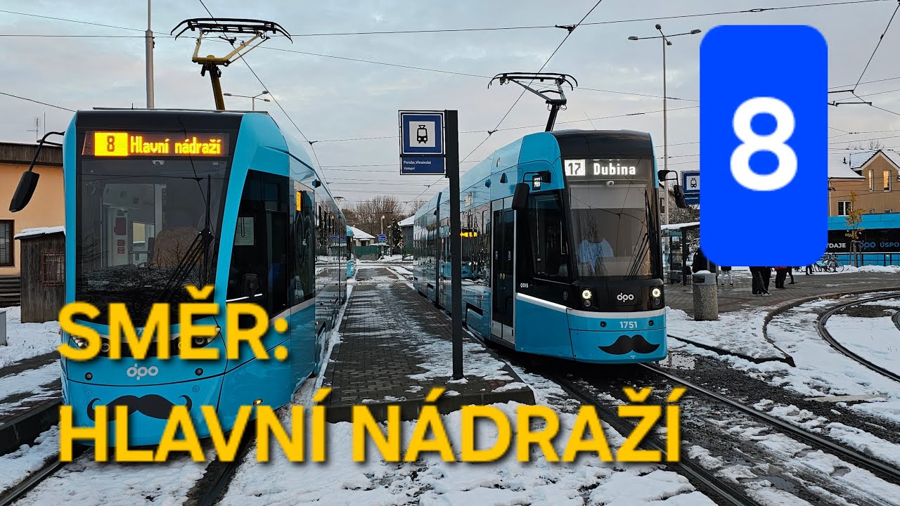 Ostravské tramvaje: linka č. 8 (Poruba, Vřesinská - Hlavní nádraží)
