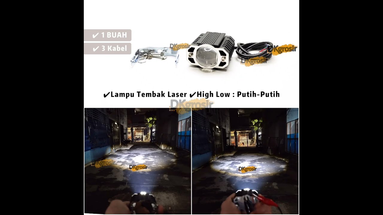Lampu tembak laser d2 jauh dekat putih