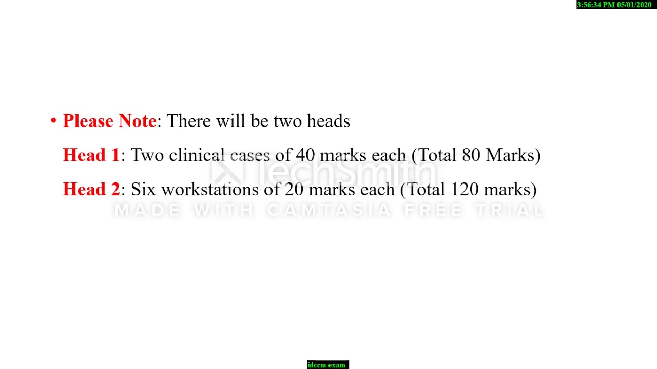 pattern of IDCCM Examination