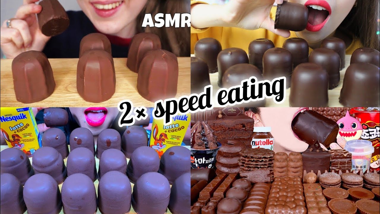 2× Speed ASMR Chocolate & Marshmallow Overload! 🍫🤍🔥