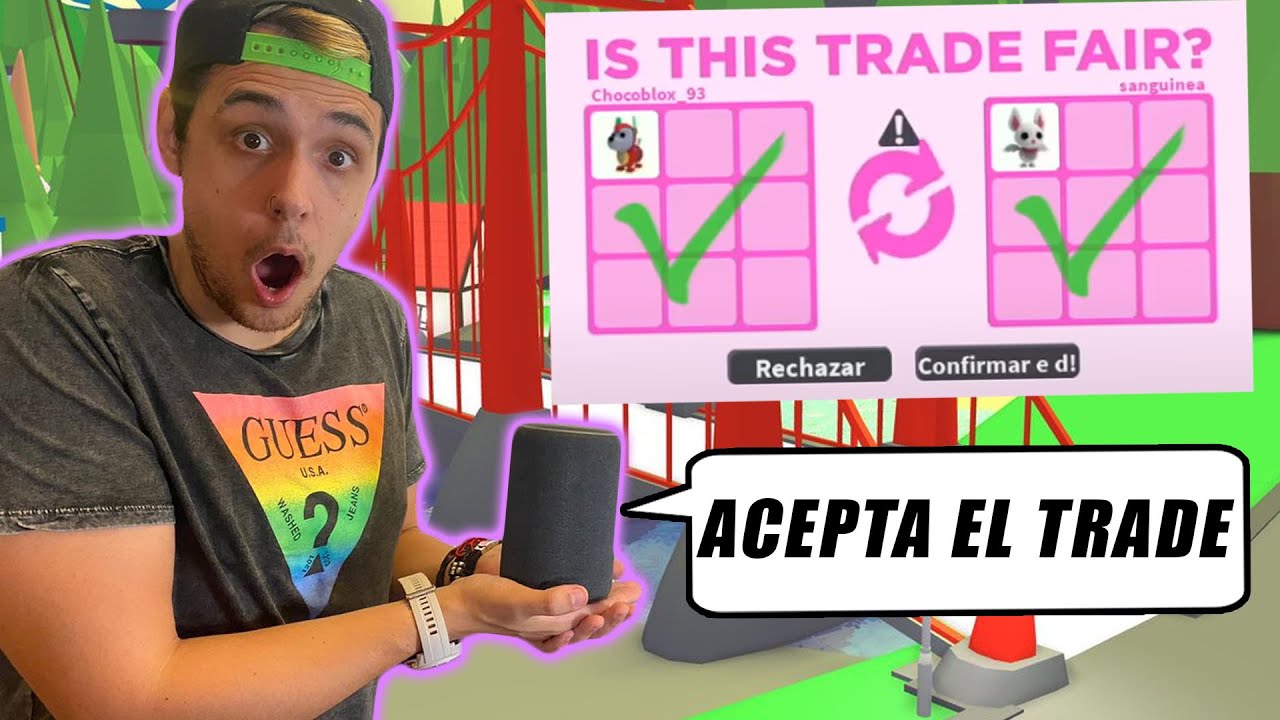 ALEXA DECIDE LO QUE TRADEO EN ADOPT ME ROBLOX!! ALEXA AMAZON PREDICE LAS MASCOTAS