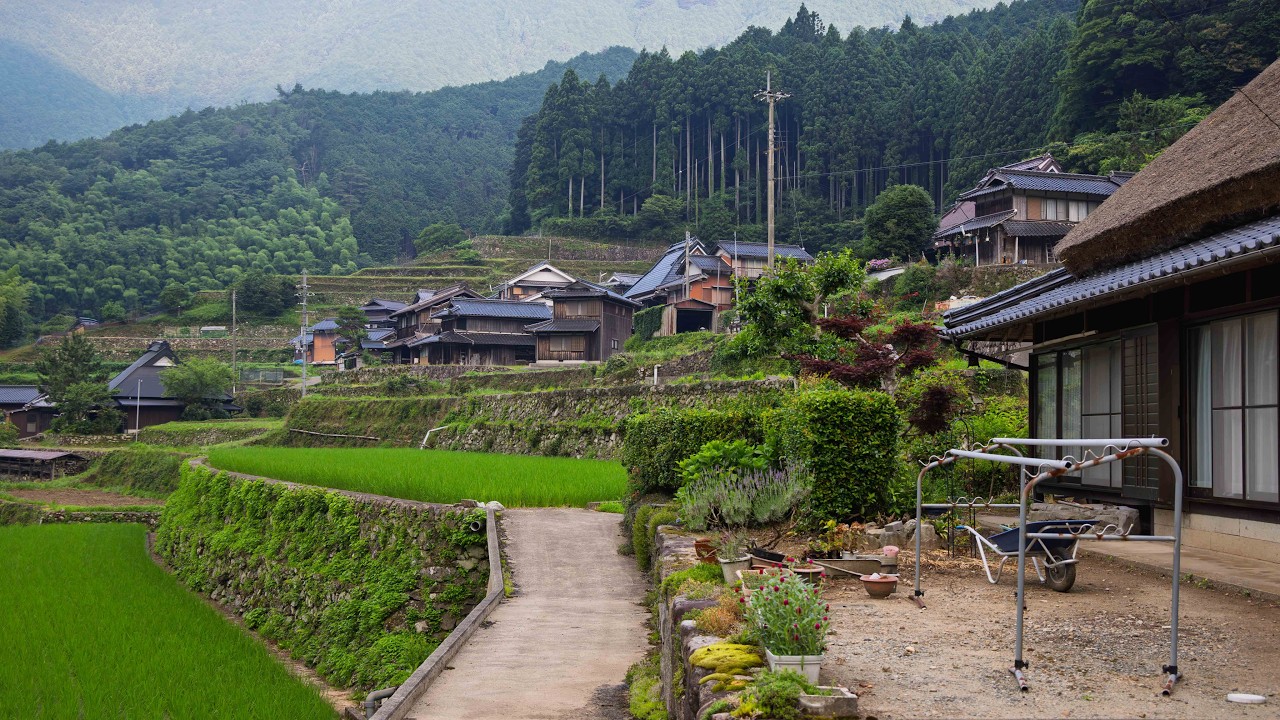 Morning Walk in Terraced Mountain Village | Isarigami, Japan 4K Summer Countryside Ambience