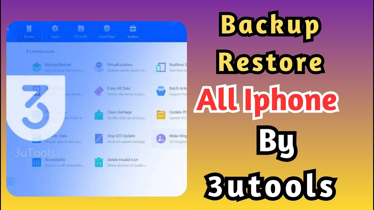 Backup Restore Video & Photo & Contacts Iphone by 3utool