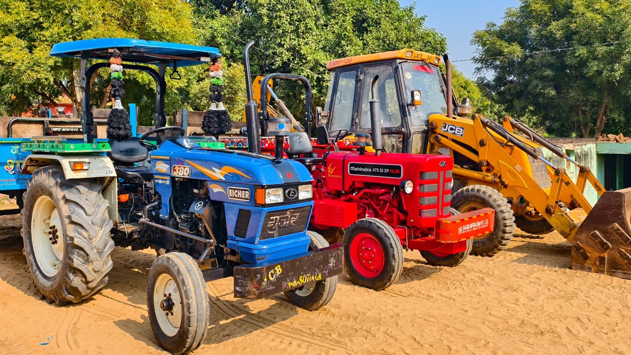 JCB 3dx Xpert Loading Mud in Tractor's | Mahindra 575 Di got Fired while Run Swaraj 855Fe Eicher 380