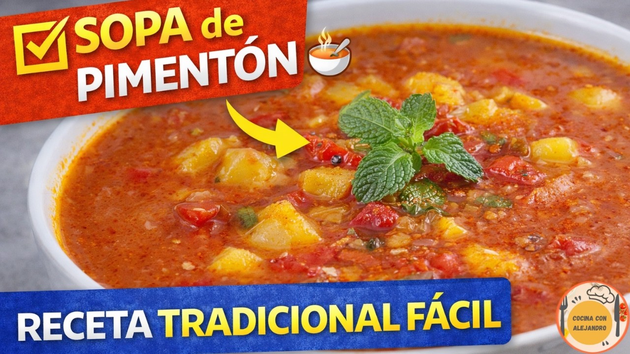 👨‍🍳 Receta SOPA de PIMENTON 👨‍🍳🥣