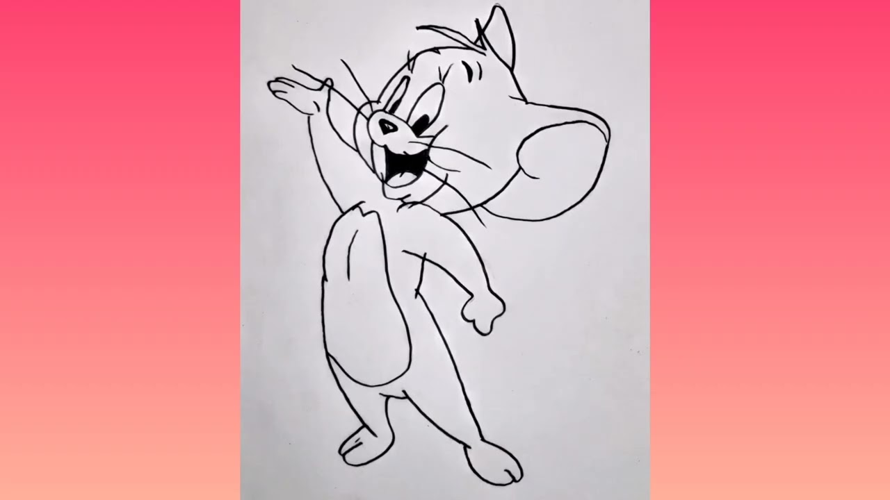 How to Draw Jerry from Tom & Jerry | Malik Drawing Academy