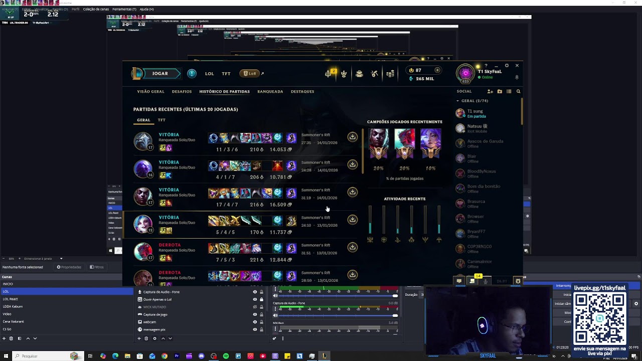 🔥 DO DIAMANTE AO DESAFIANTE | RANKED AO VIVO – SEASON 2026