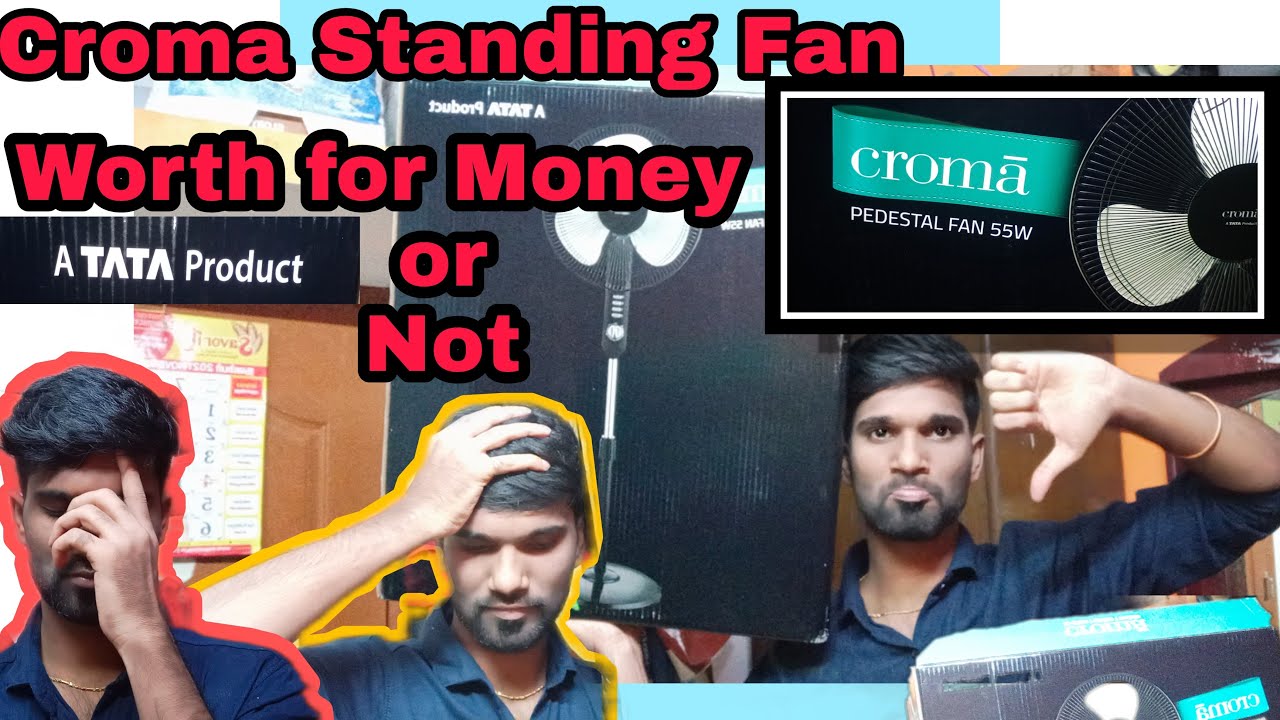 Croma 55w pedestal/standing fan unboxing and review in tamil.