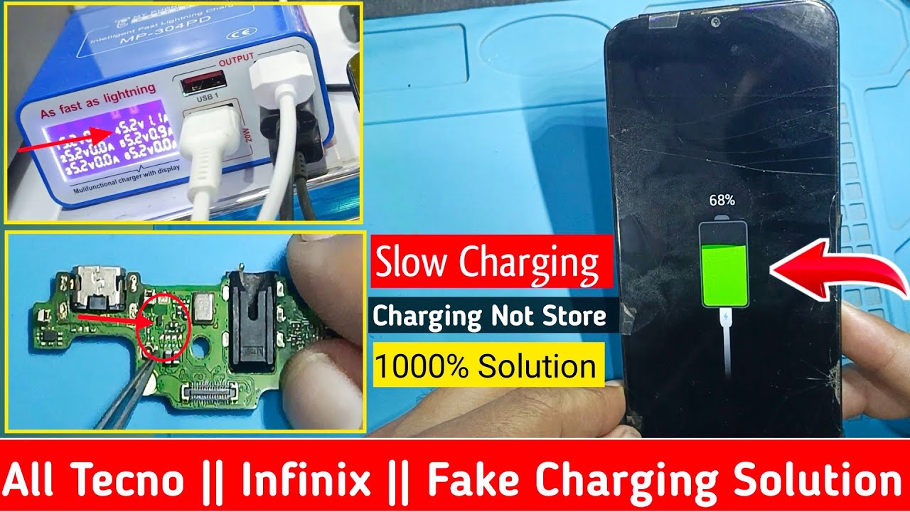 All Tecno | Infinix | Fake Charging | Slow Charging Fix | Tecno Spark 4 Charging Not Store Solution