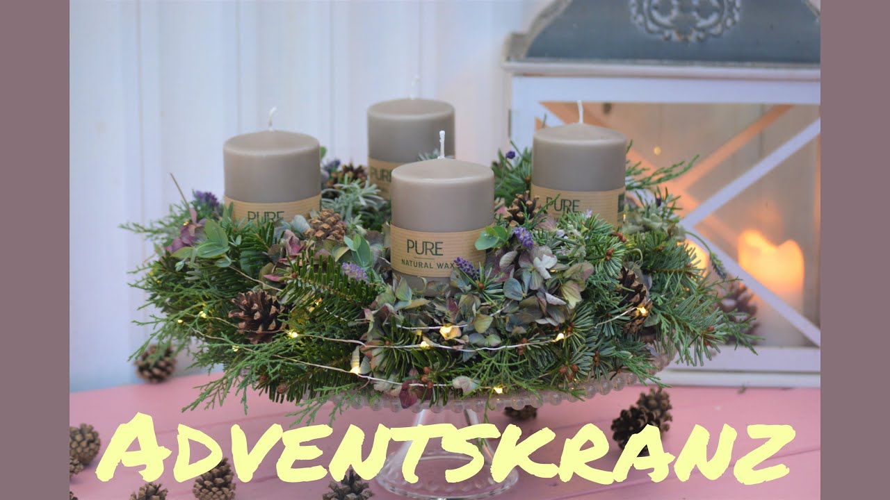DIY-WEIHNACHTSDEKO:  ADVENTSKRANZ selber binden - NATUR PUR - ADVENTSKRANZ 2021 - NACHHALTIG