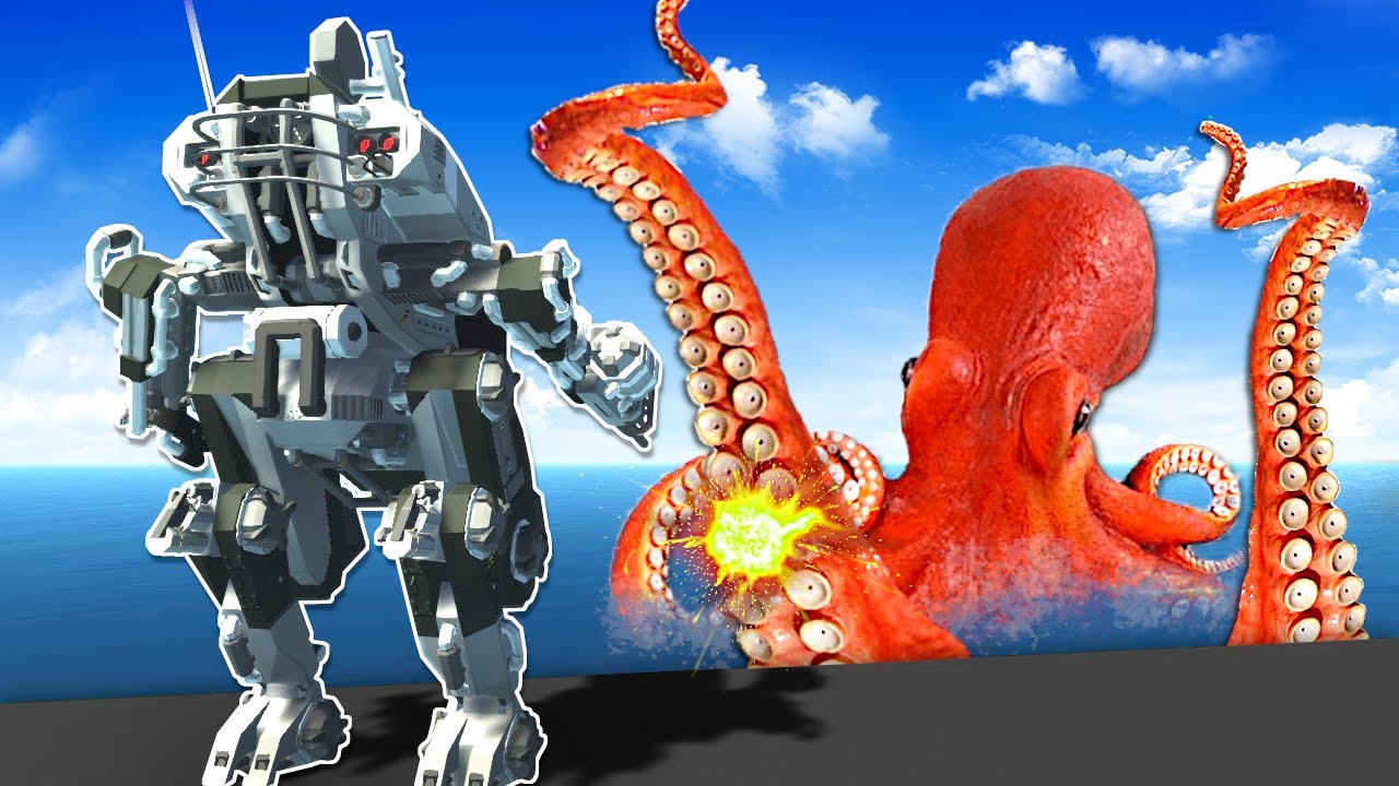KRAKEN VS MECH BATTLE in Stormworks!