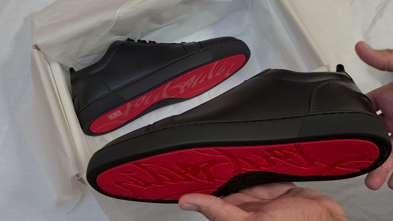 Christian Louboutin Louis Junior Calf Leather Black Low Unboxing On Foot Review