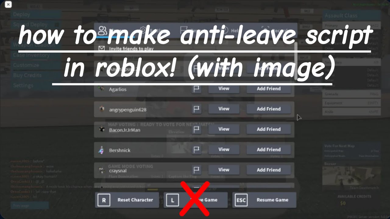 Roblox Tutorial | How to make roblox anti-leave script in Roblox like tubers93 (Require scripts)