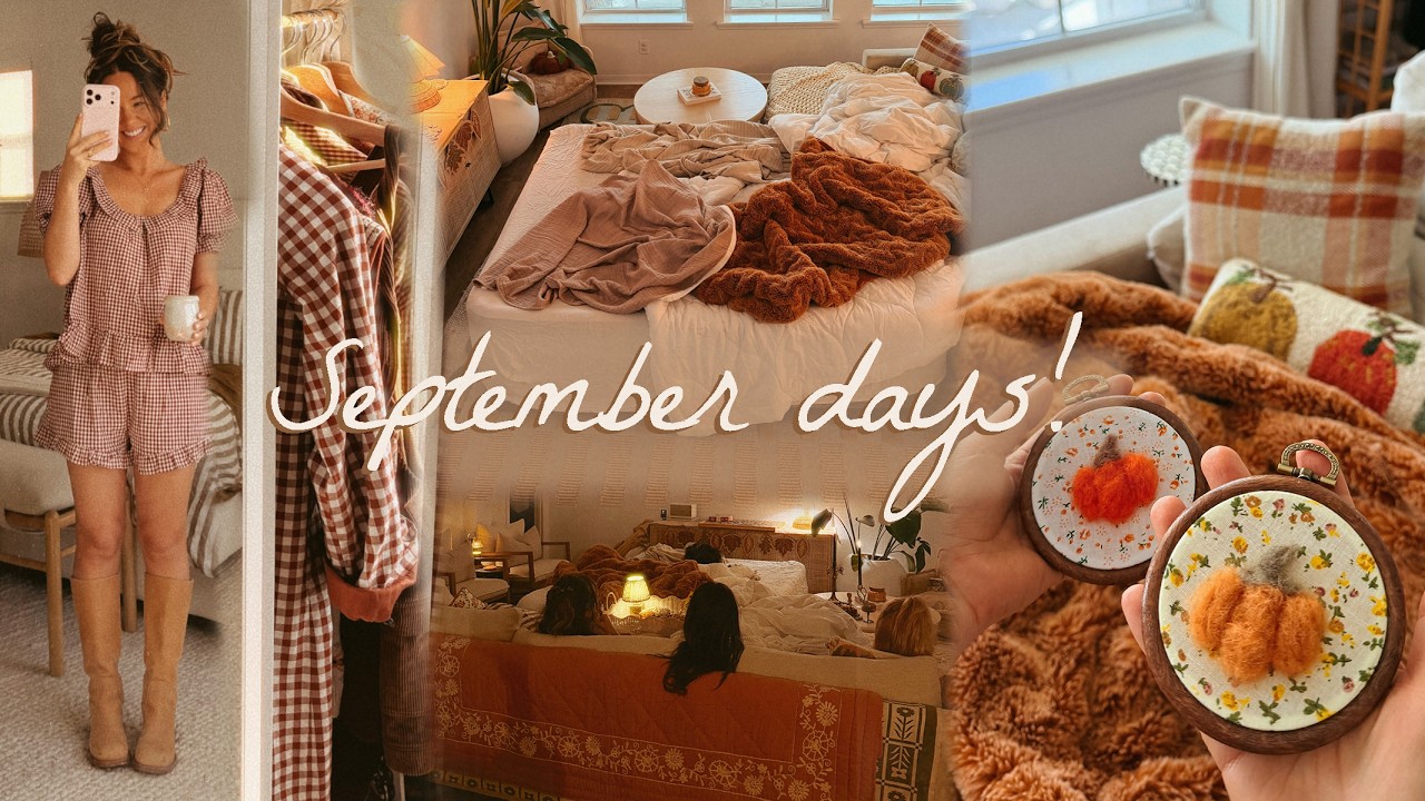 September days...🍂 hosting a cozy movie night, garden updates, & wool needle felting tutorial!