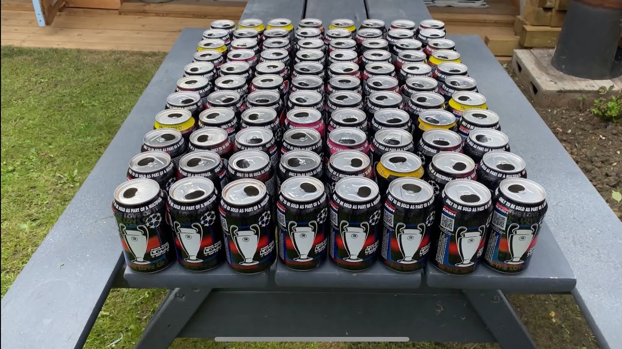 Melting aluminium Pepsi max cans into large ingots