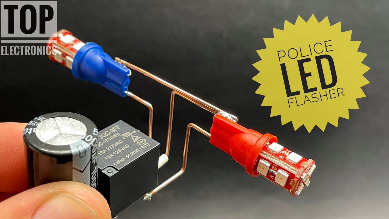 12v police/ FBI led flasher circuit without IC & transistor