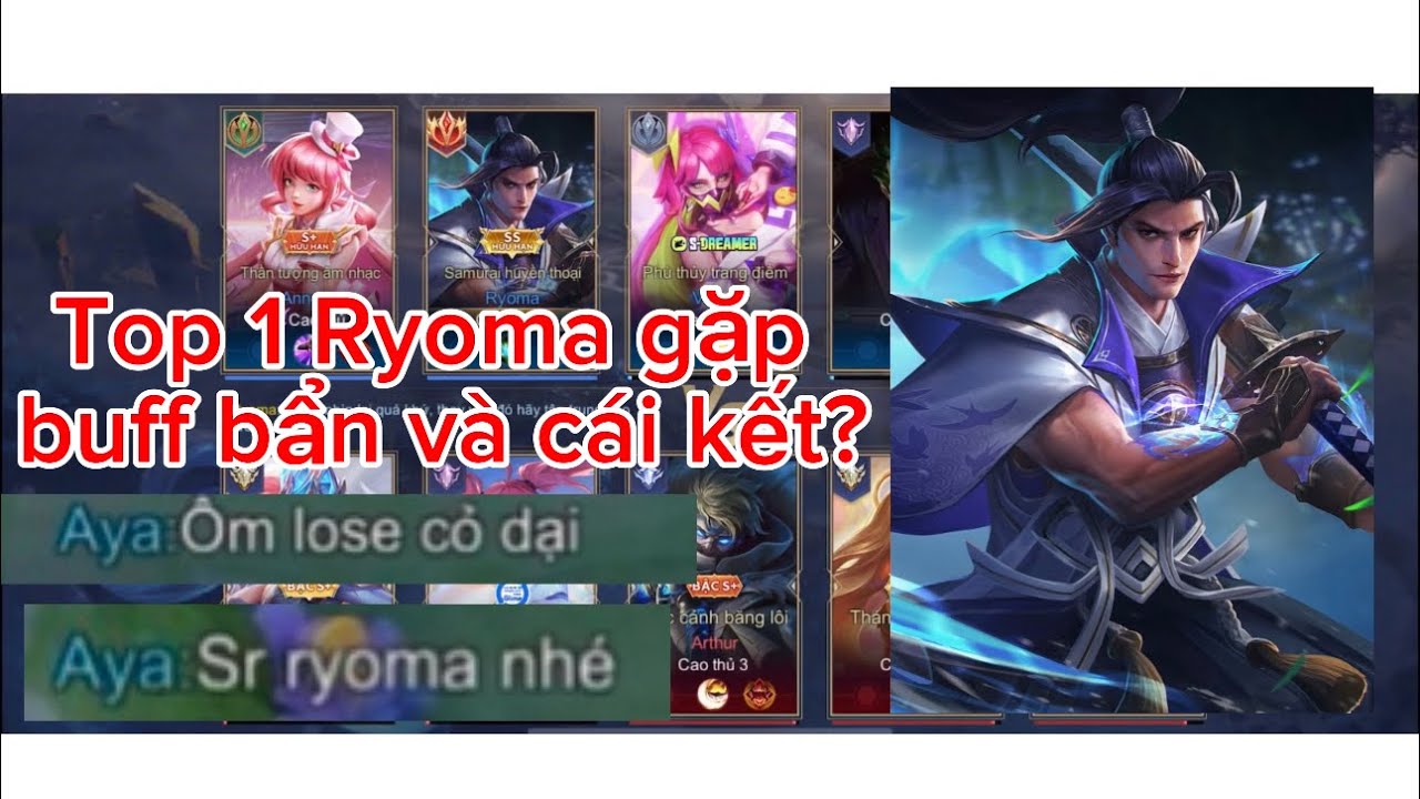 Top 1 Ryoma - Đấu đỉnh cao 1k2 điểm gặp ngay buff bẩn và cái kết!!