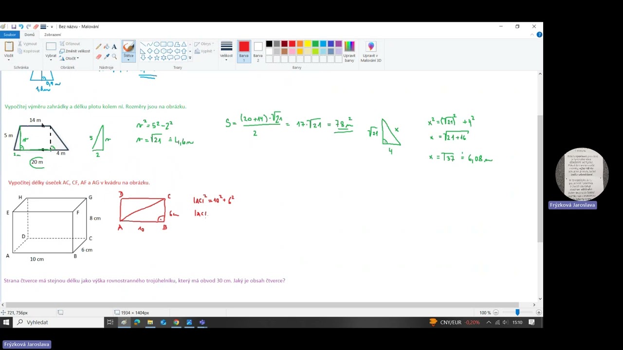 Použití Pythagorovy věty