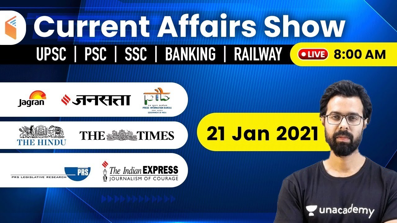 8:00 AM - 21 January 2021 Current Affairs | Daily Current Affairs 2021 by Bhunesh Sir | wifistudy