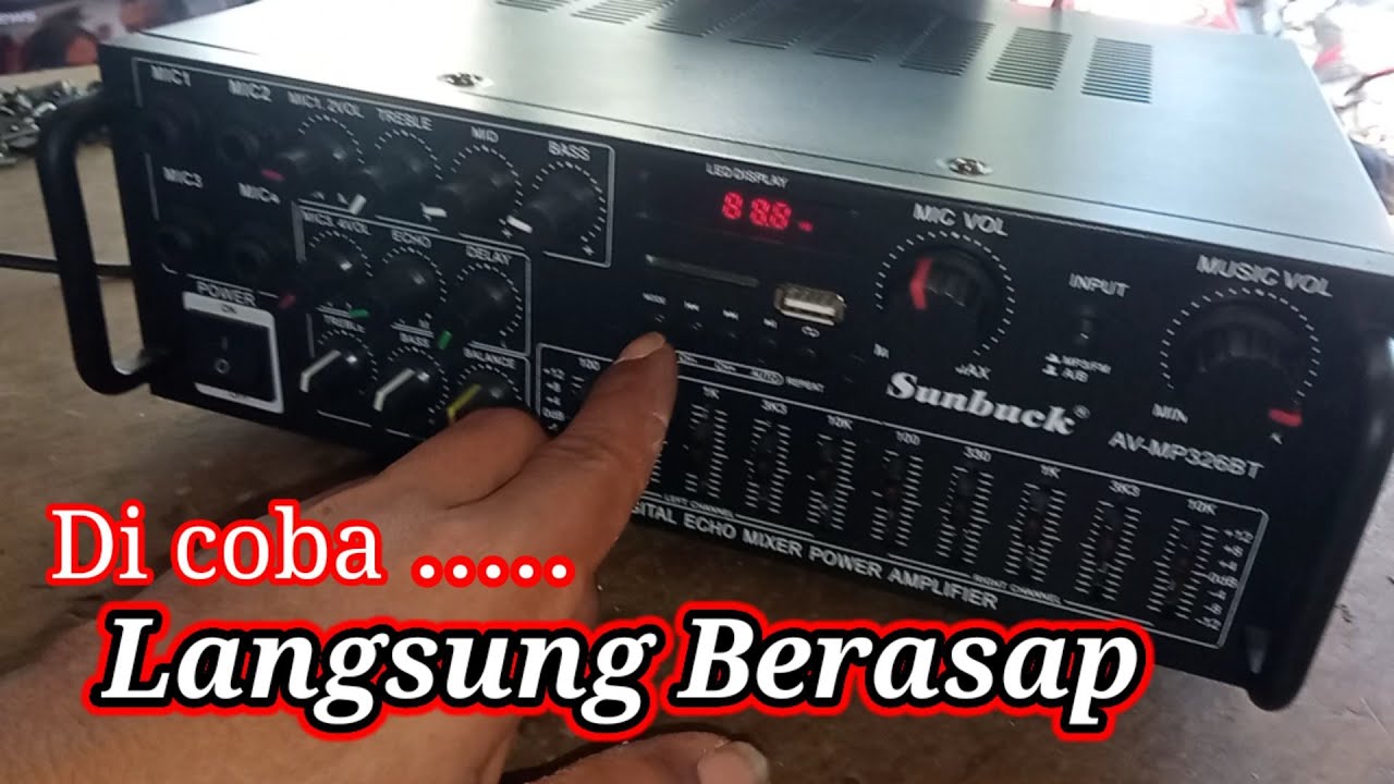 CARA SERVIS AMPLIFEIR MERK SUNBUCK  TIDAK ADA SUARA. VLOG :95