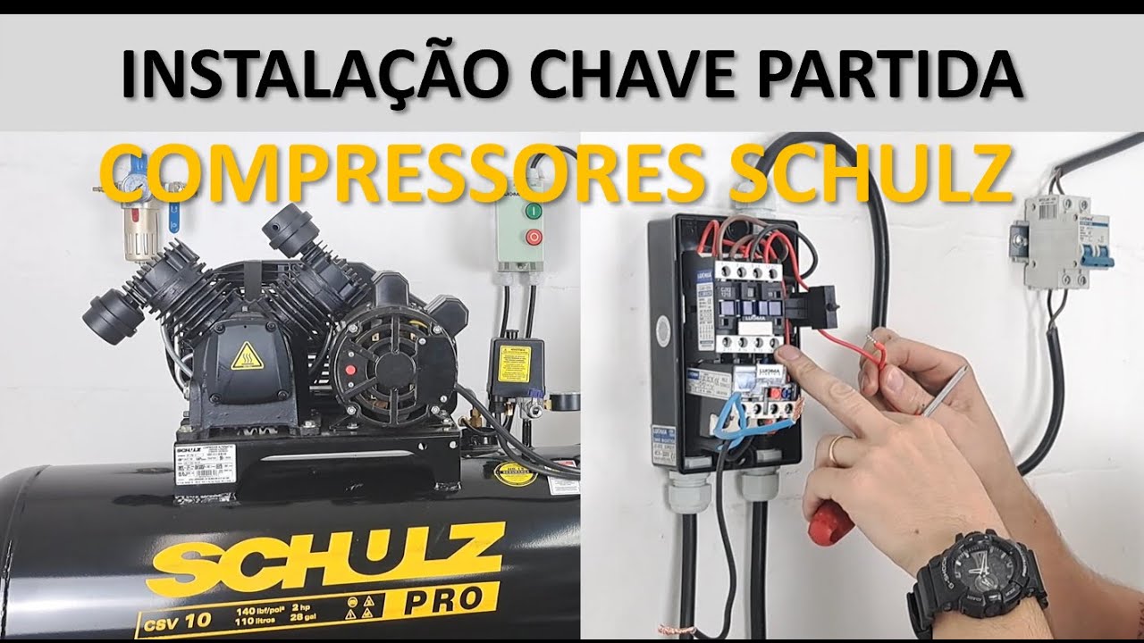 Ligação da Chave de Partida Compressor Schulz CSV 10/110 - Seguindo manual do Fabricante.