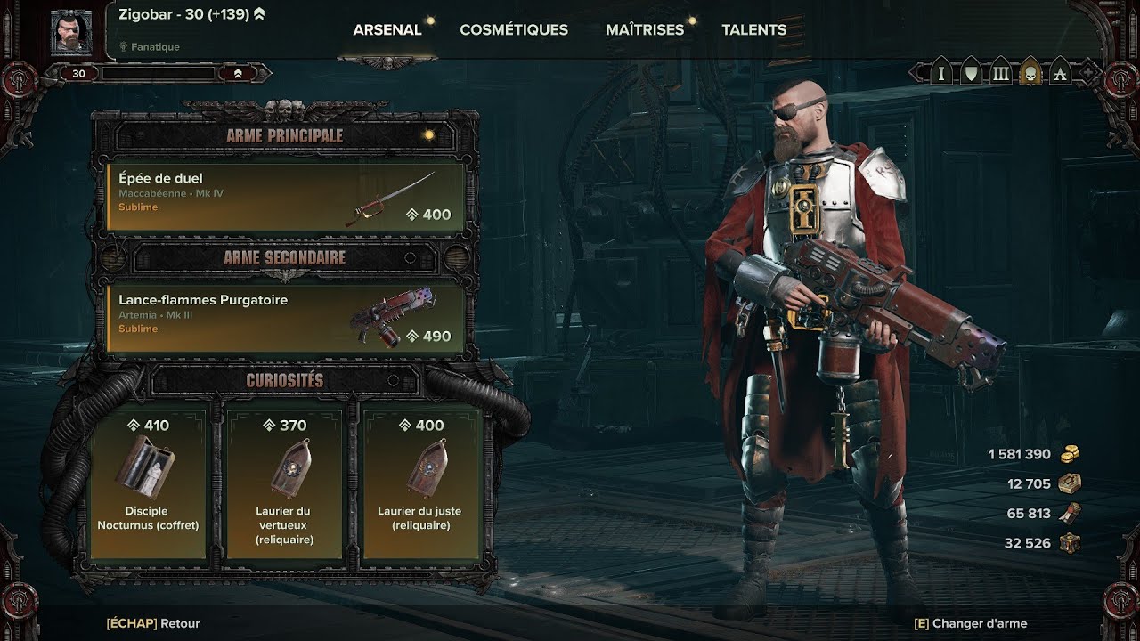 Zealot (Infected Moebian 21st - Hi-Intensity) Mk III Purgation Flamer/Mk IV Duelling Sword  Darktide