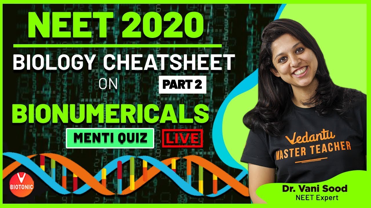 Biology Numerical Questions for NEET 2020: Part-2 | NEET Biology Preparation | Vedantu Biotonic