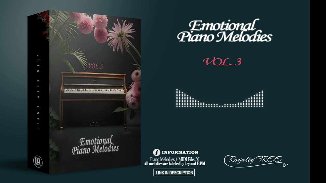 Sample Pack of 30 Emotional Piano Melodies (with Midi Files) | 100% royalty FREE |  VOL.3
