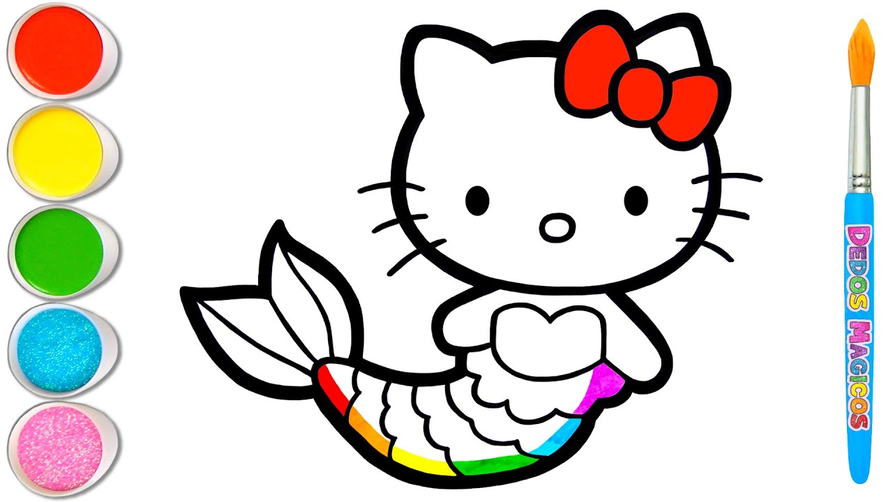 Dibujar y Colorear Hermosas Imágenes de Hello Kitty ✨😻✨ Para Niños #182