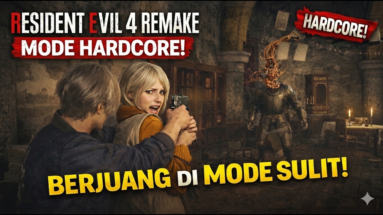 RESIDENT EVIL 4 REMAKE MODE HARDCORE | PELURU TERBATAS + BAWA SI BEBAN AUTO PUSYINGG