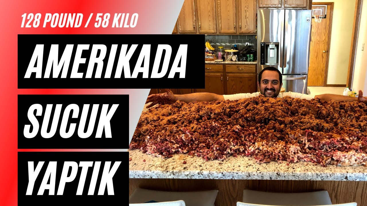 ABD de 58 kilo/127 pound sucuk yaptık. ABD de yaşayanlara özel sucuk tarifi.