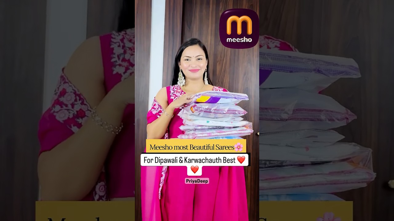 Best Meesho Diwali & Karwachauth Haul | #viral #saree #indianfashion #priyadeep #ad #karwachauth