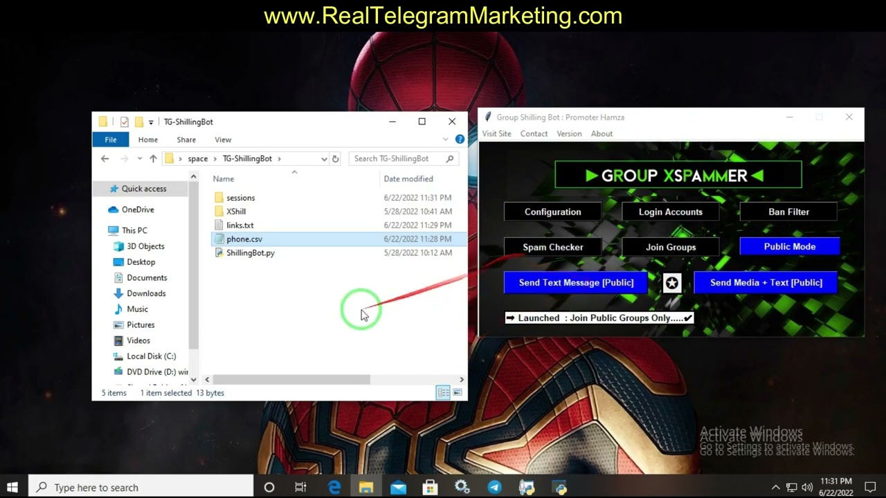 Telegram Shilling - Telegram Group shilling 24/7 Loop