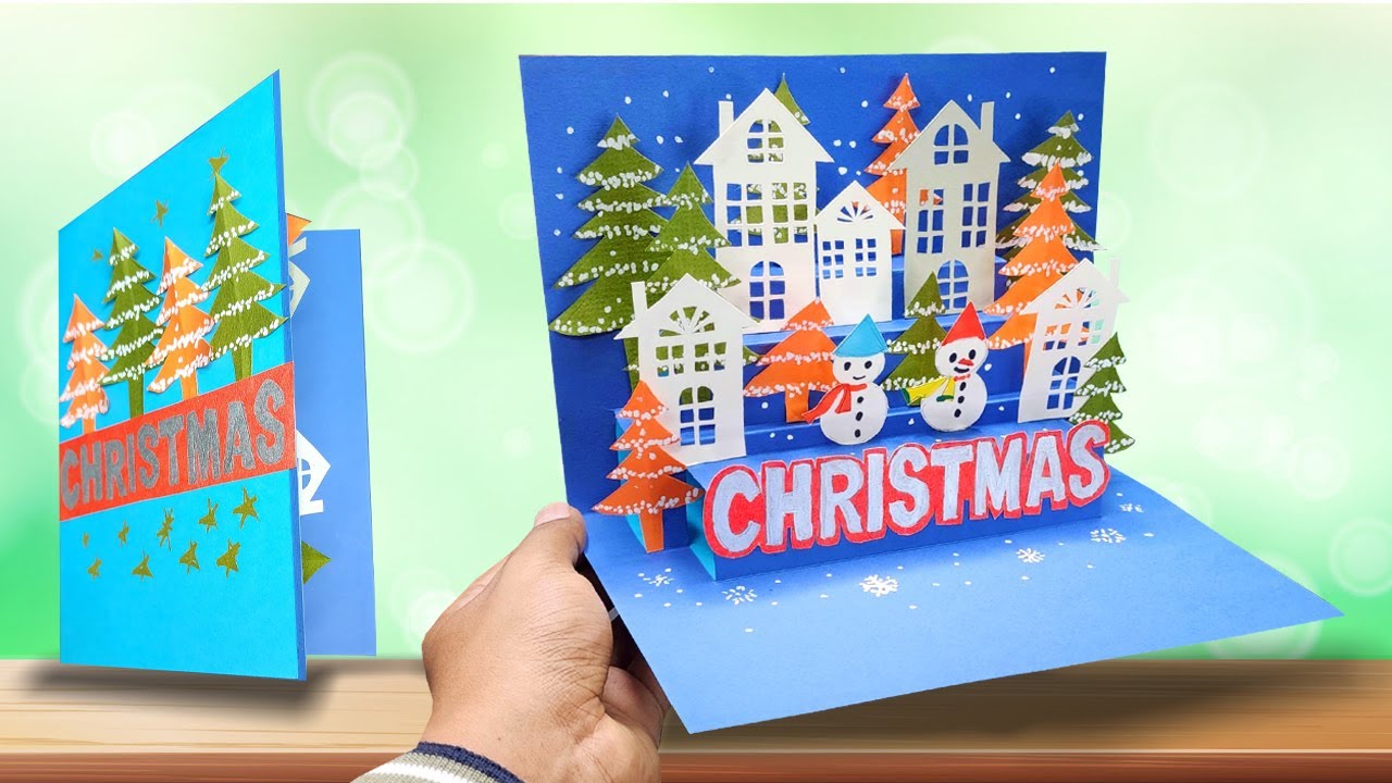 3D Christmas Pop Up Card |  3D Pop Up Christmas Greeting Card DIY Tutorial