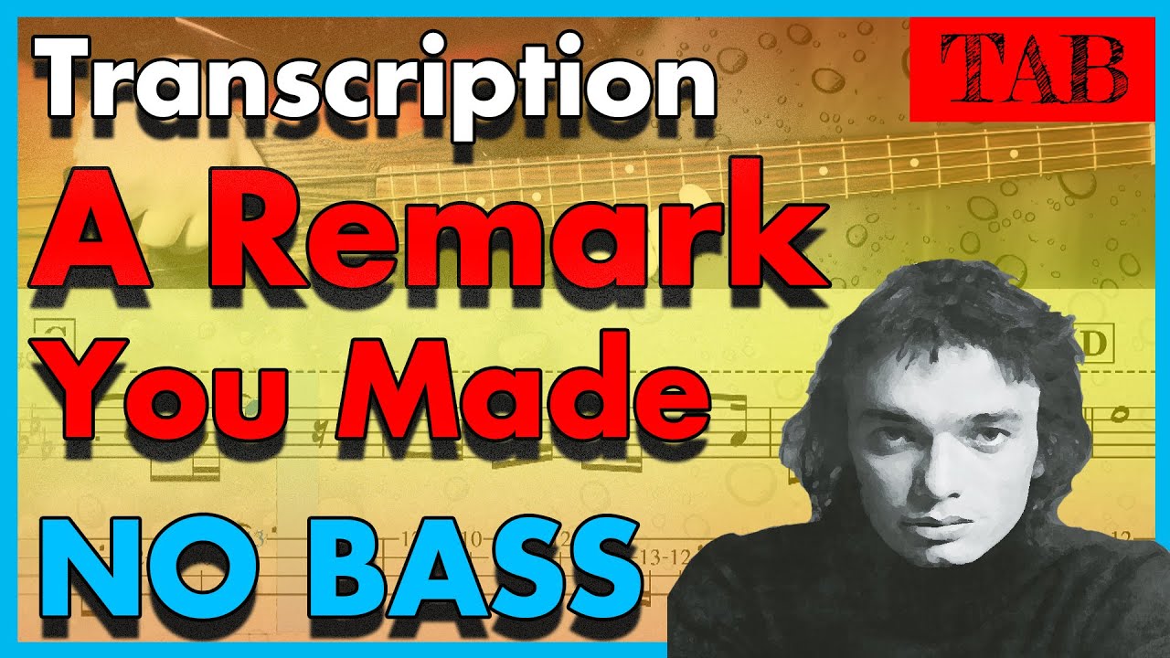 A Remark You Made 【No Bass/BASS KARAOKE】Weather Report ver. ( w/TAB)