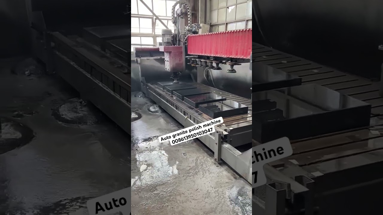 China auto polish machine for memorial stone red black gray granite monuments #memorialstonepolisher