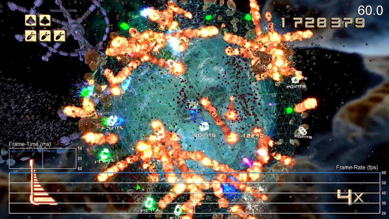 Super Stardust Ultra PS4 Single-Player Frame-Rate Test