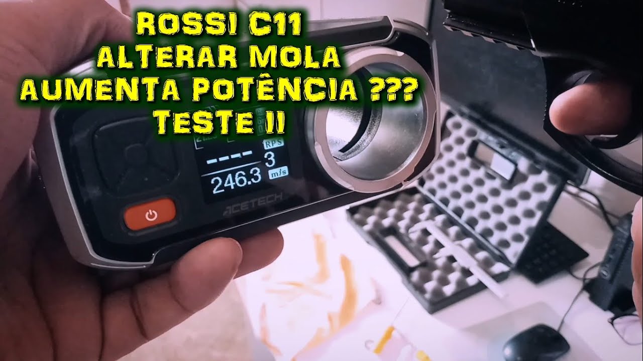 Pistola - C11 Co2 Rossi 4.5 Teste de Pot&ecirc;ncia Alterando Mola da Pistola