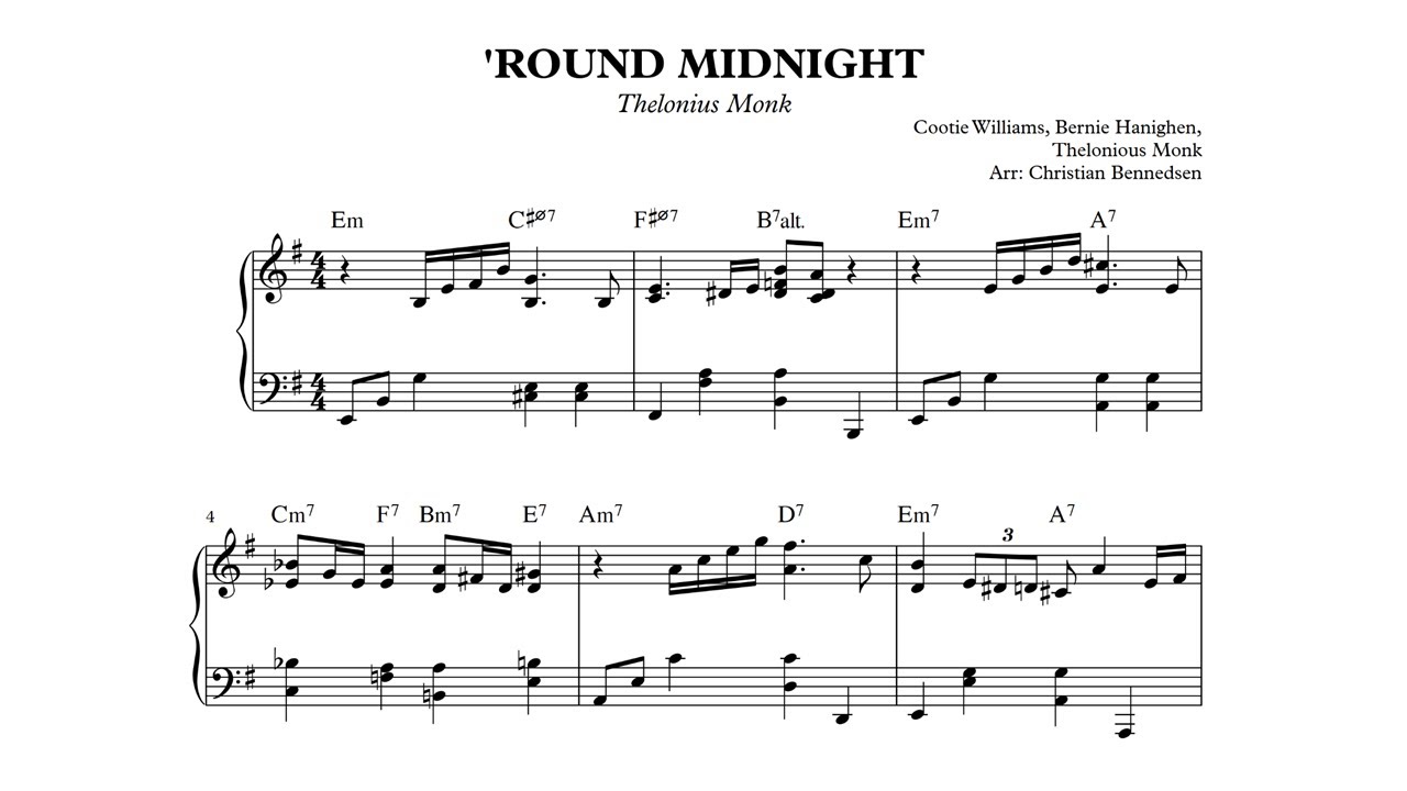 'Round Midnight - Piano