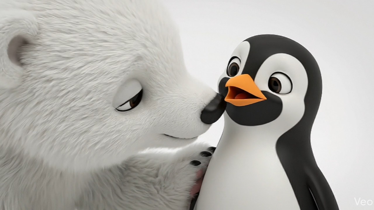 The Lost Penguin Who Became Friends with a Giant Polar Bear