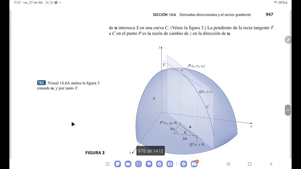 Derivada direccional y vector gradiente.