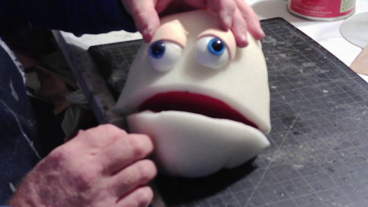 Making A Puppet Head Pattern DIY My Purple Pal #5 Assembling the Foam Head