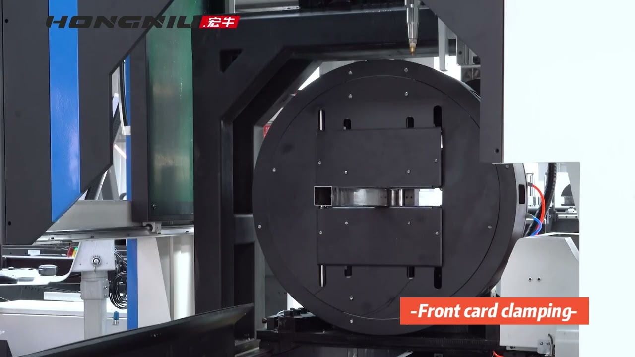 Fully automatic feeding horizontal three chuck tube cutting machine