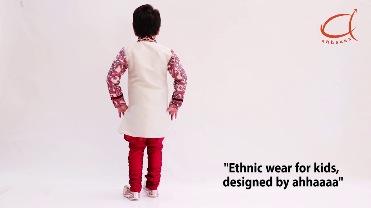 ahhaaaa kids ethnic wear sherwani and breaches set for boys