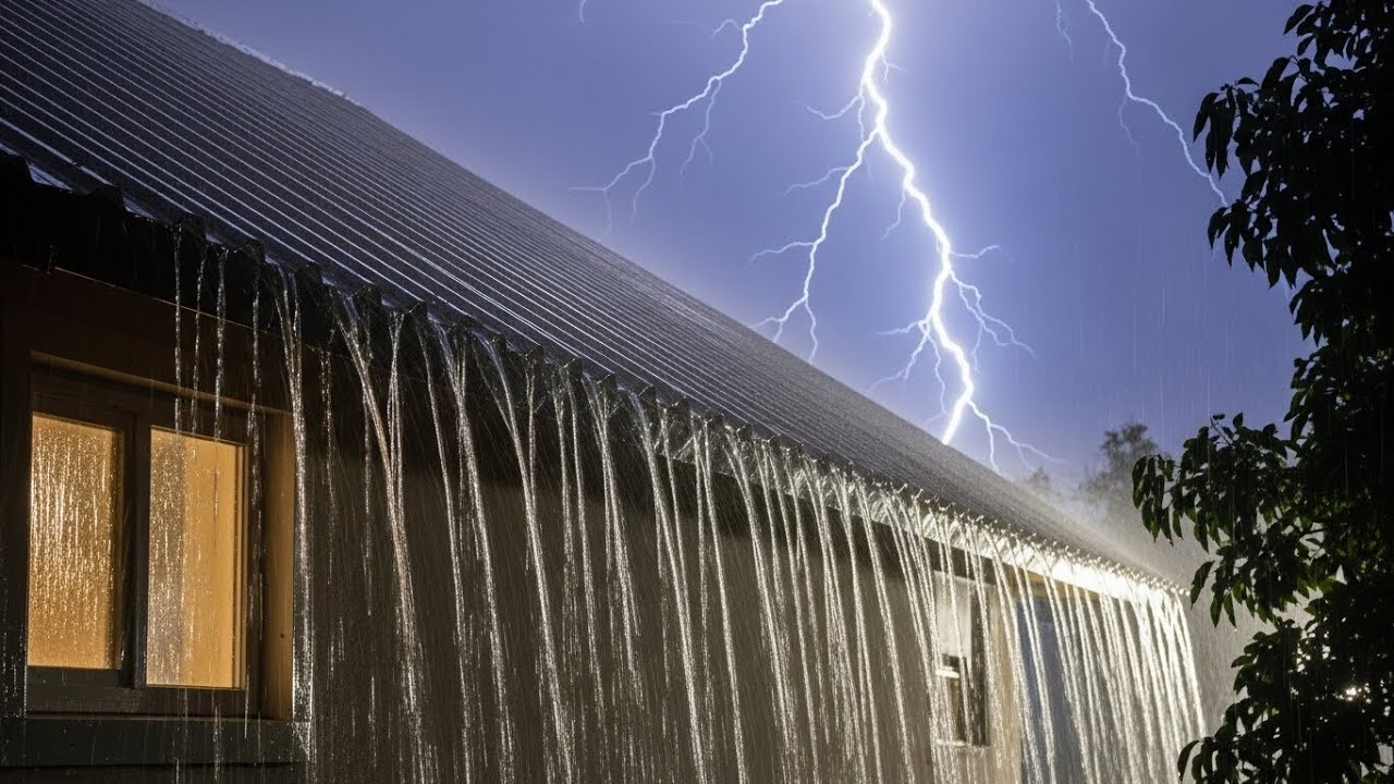 Heavy Rainstorm on Tin Roof 🌧️ Deep Sleep Sounds for Relaxation & Calm Night #1