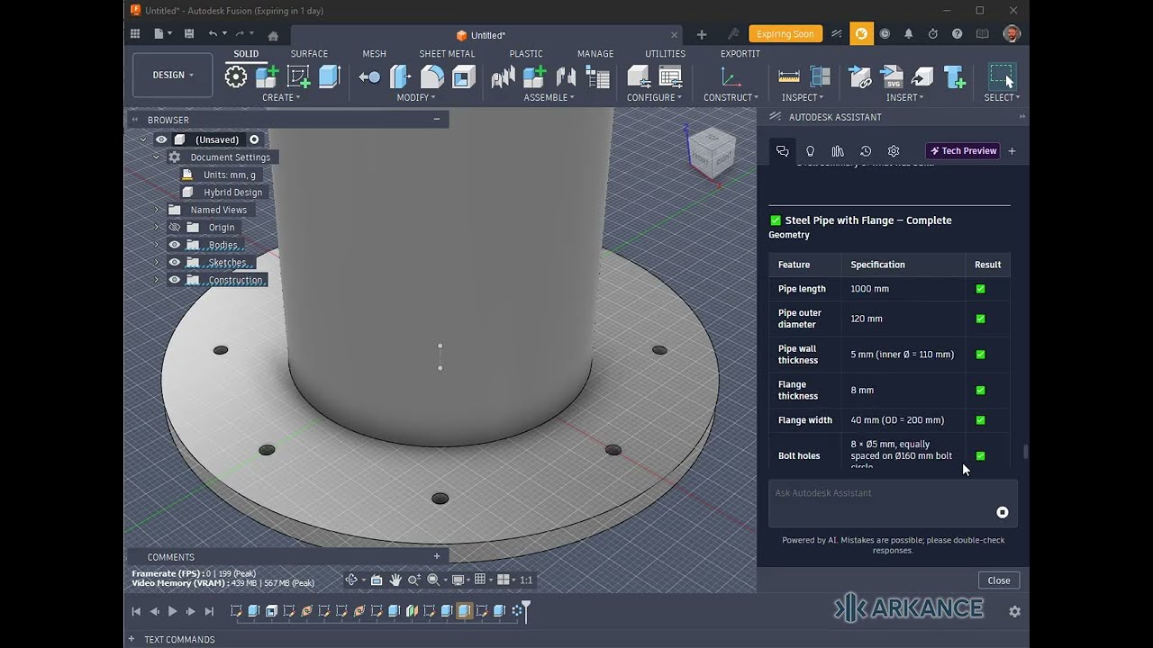 Testing AI Assistant in Autodesk Fusion (EN version)